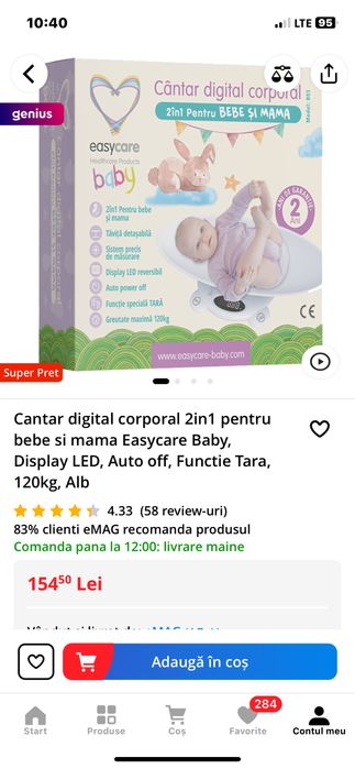 Cantar digital 2in 1 mama si bebe