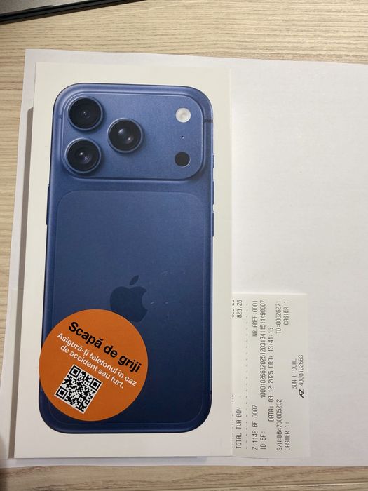 Vand Iphone 17 pro 256 Blue - Sigilat si neactivat