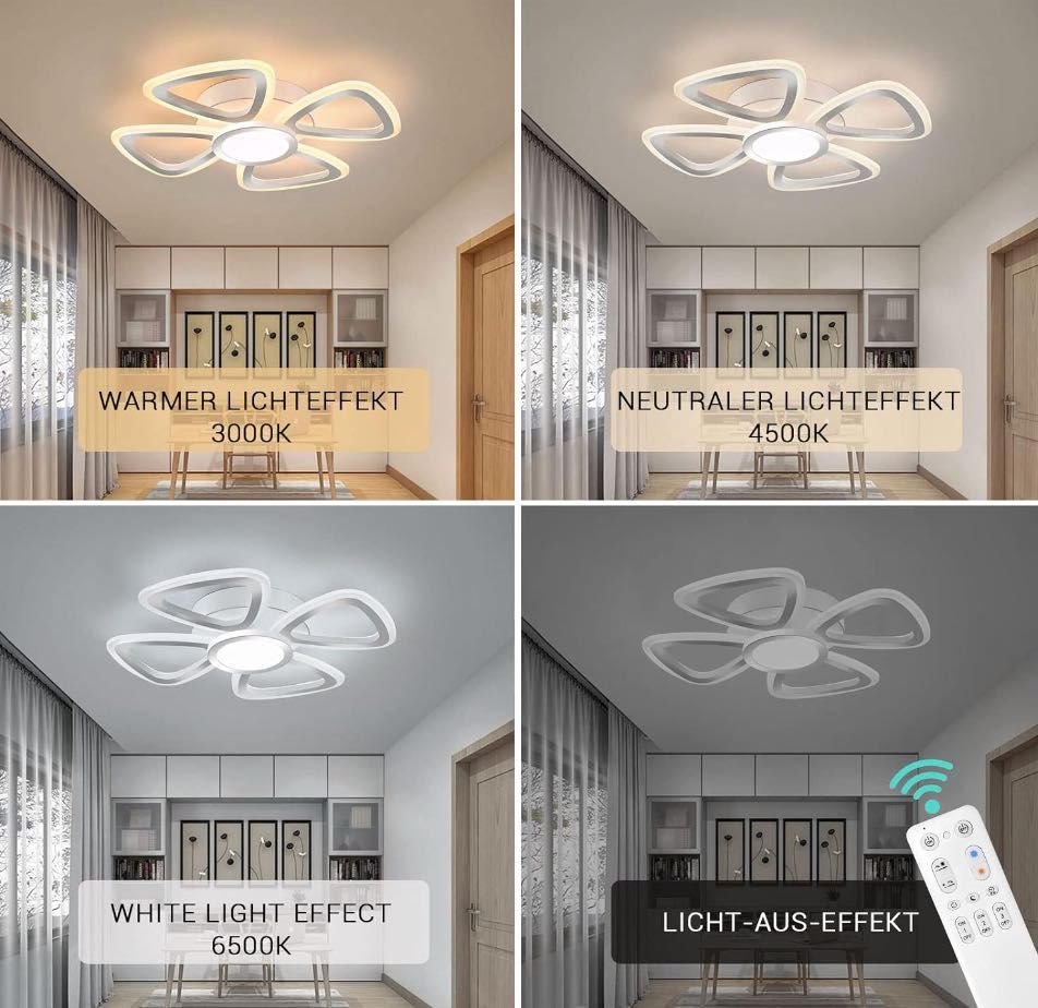 LED Таванна Лампа 44 см, 3000LM, 3000-6500K, 36W Дистанционно