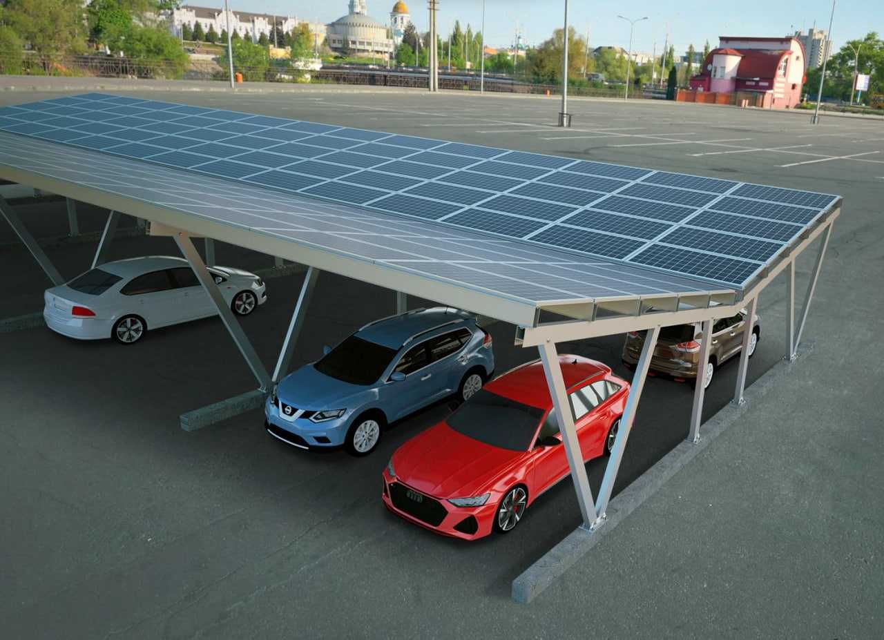 Решение крепления ФЭМ для стоянок автомобилей (Carport).B2 Solar