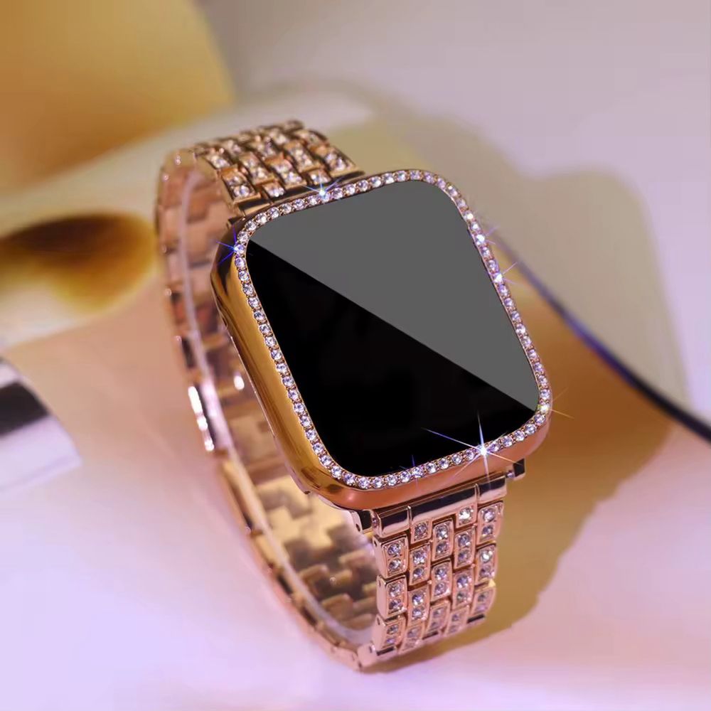 Стоманена каишка с камъчета за Apple Watch ULTRA/SE/10/9/8/7/6/5