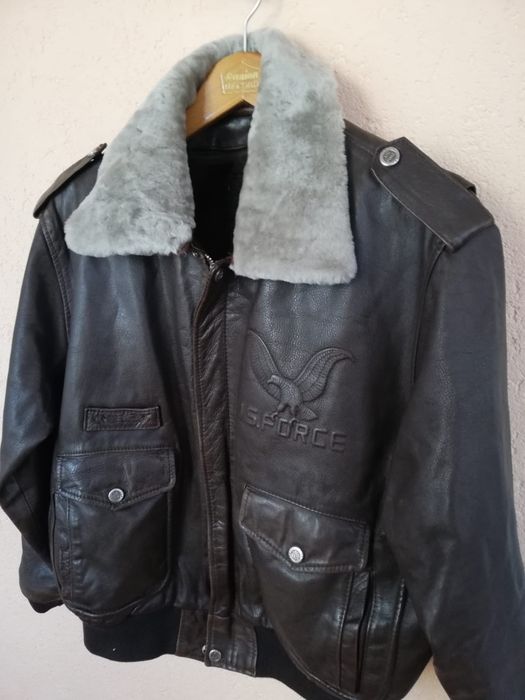 Geaca piele bărbați Skott blana Aviator L