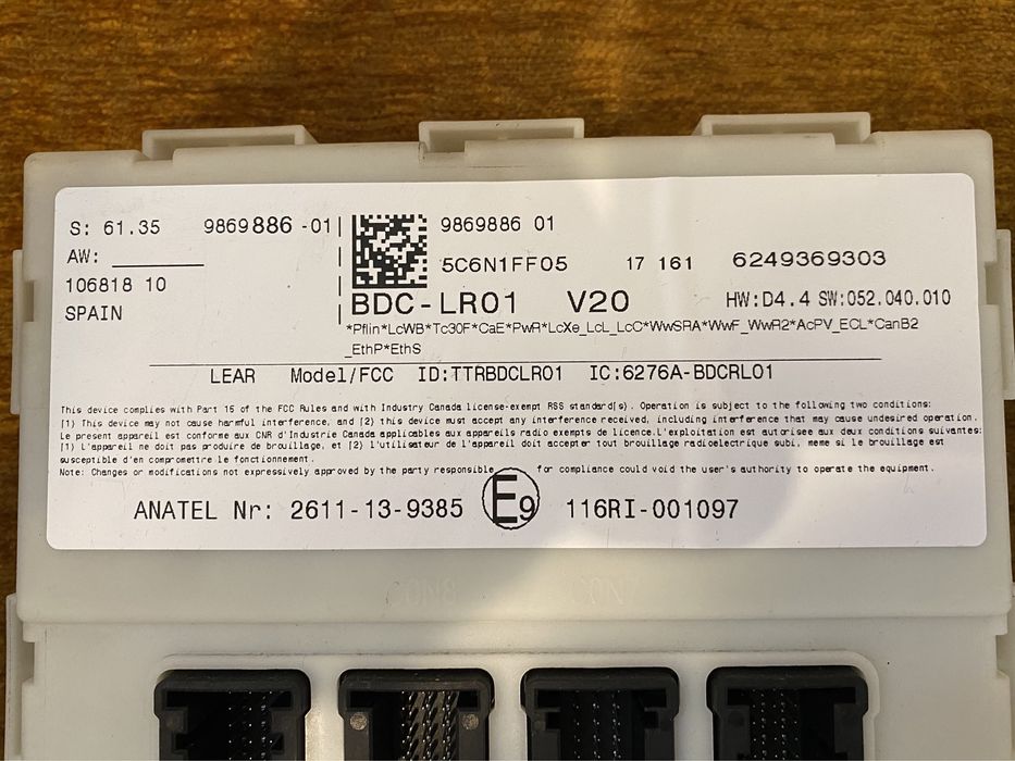 FEM / BDC BMW X5 F15, X6 F16 : 5A0BB61 / 9869886