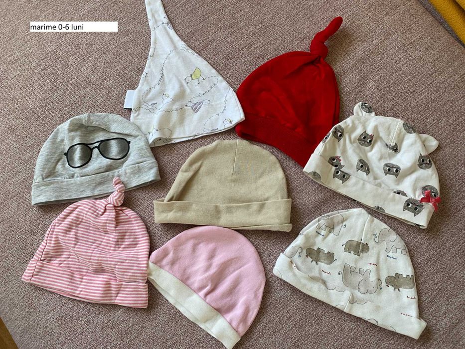 Lot caciula bentita sosete bebe copii toamna iarna 0-6luni