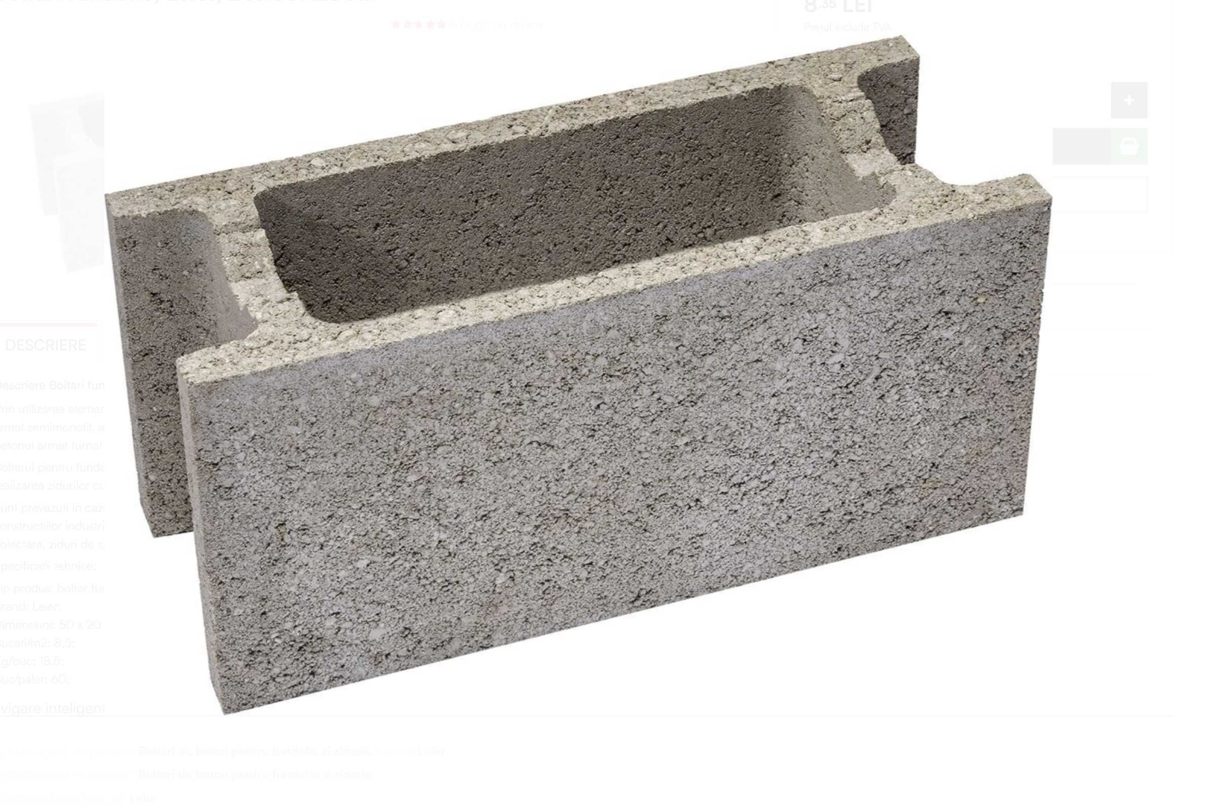 Boltari zidarie sau fundatie din beton TRANSPORT disponibil