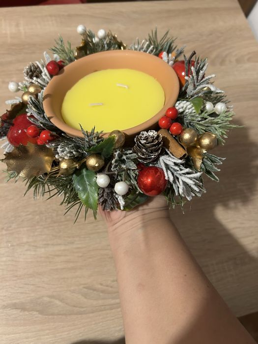 Aranjament Craciun cu lumanare