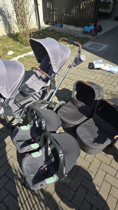 Carucior gemeni parte sport, landou și scoica ABC Zoom Design