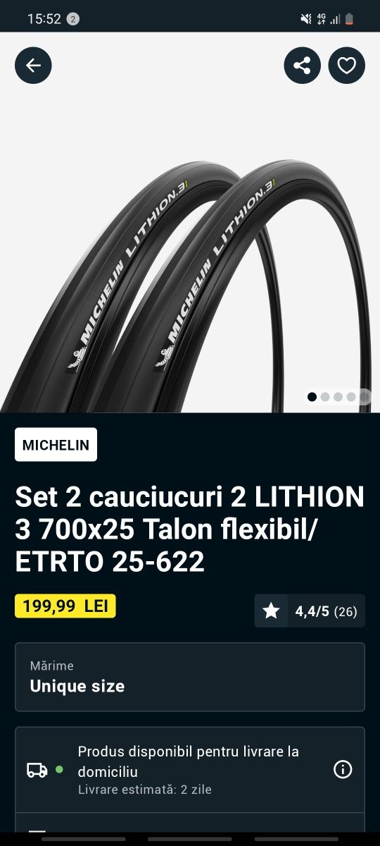 Set cauciucuri Michelin Lithion3 700x25c