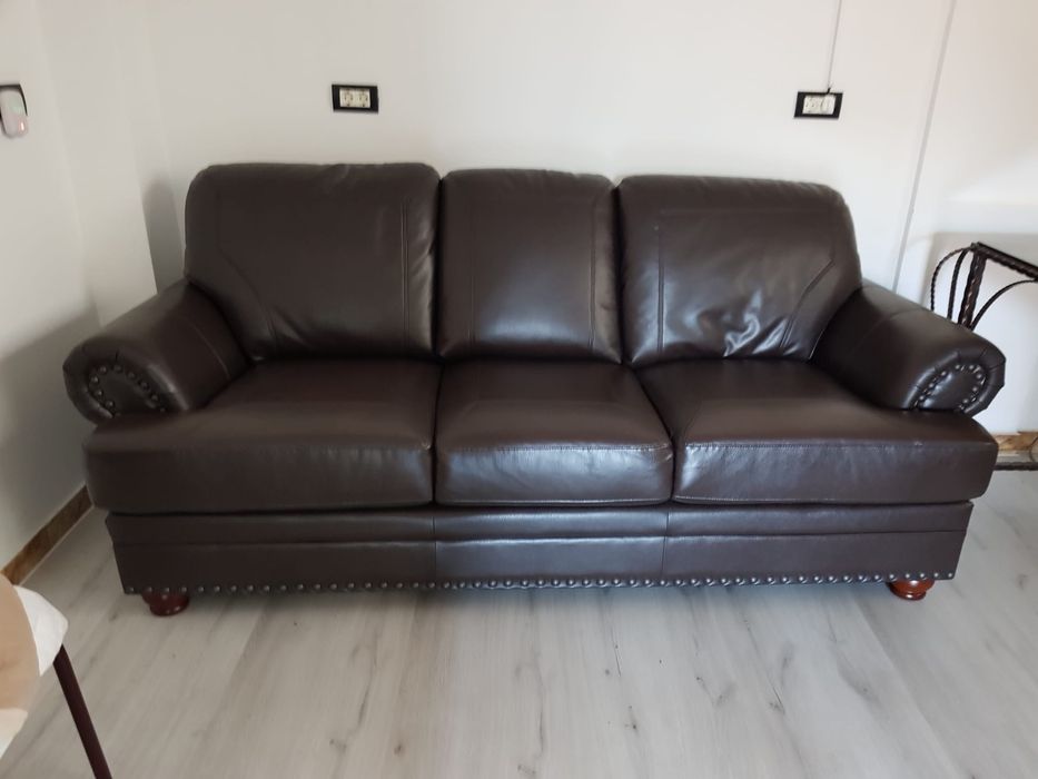 Canapea+ 2fotolii din piele ecologica noi cu eticheta