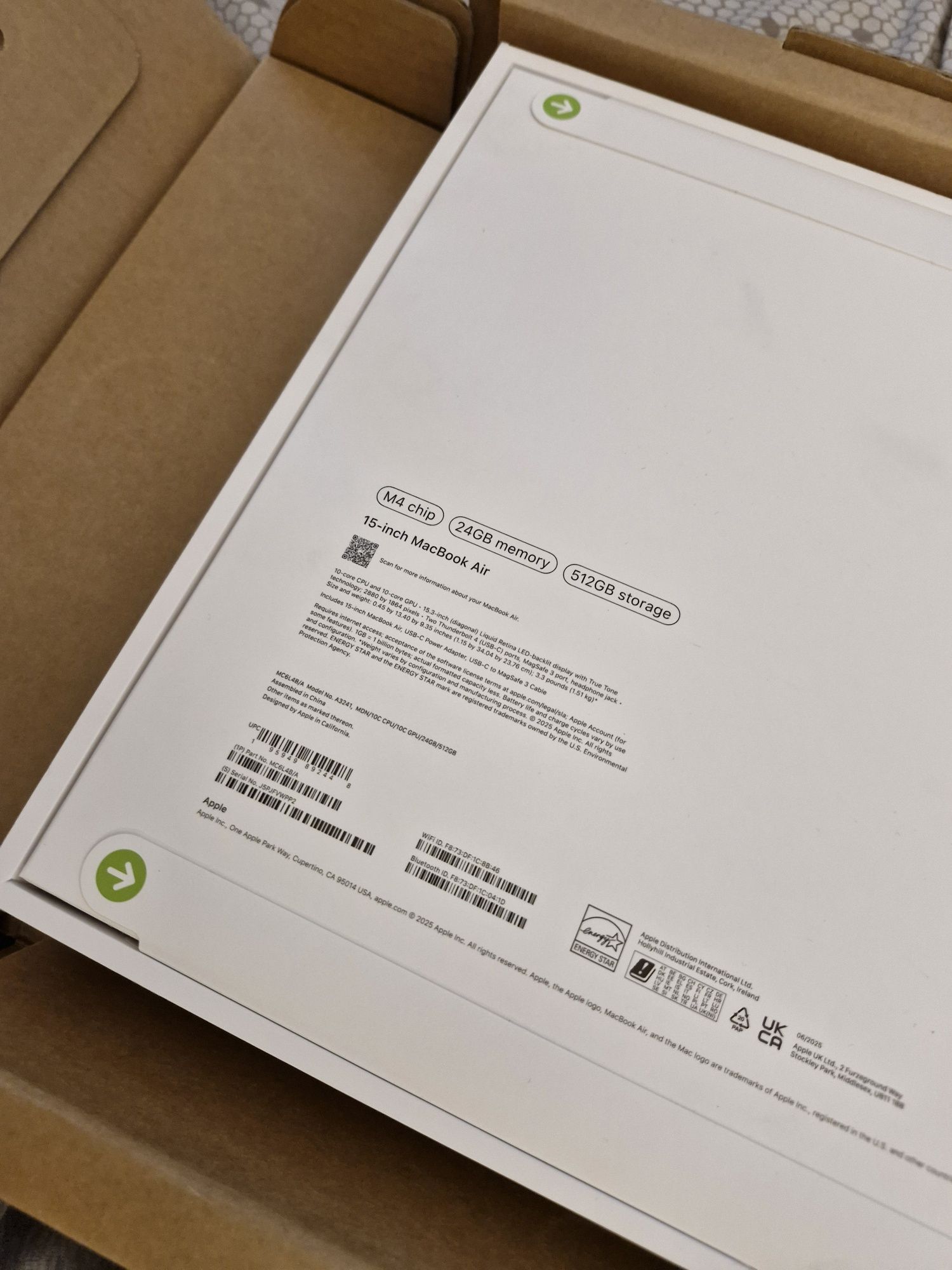 Apple MacBook Air 15" M4 512 GB / 24GB Ram