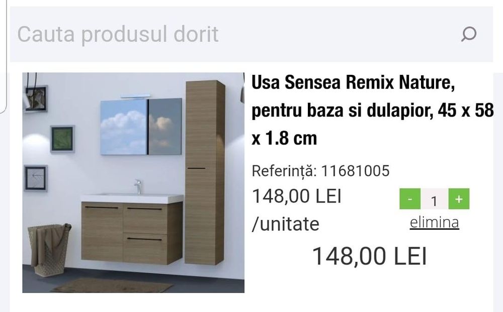 Vand dulap pentru  baie de 90 cm