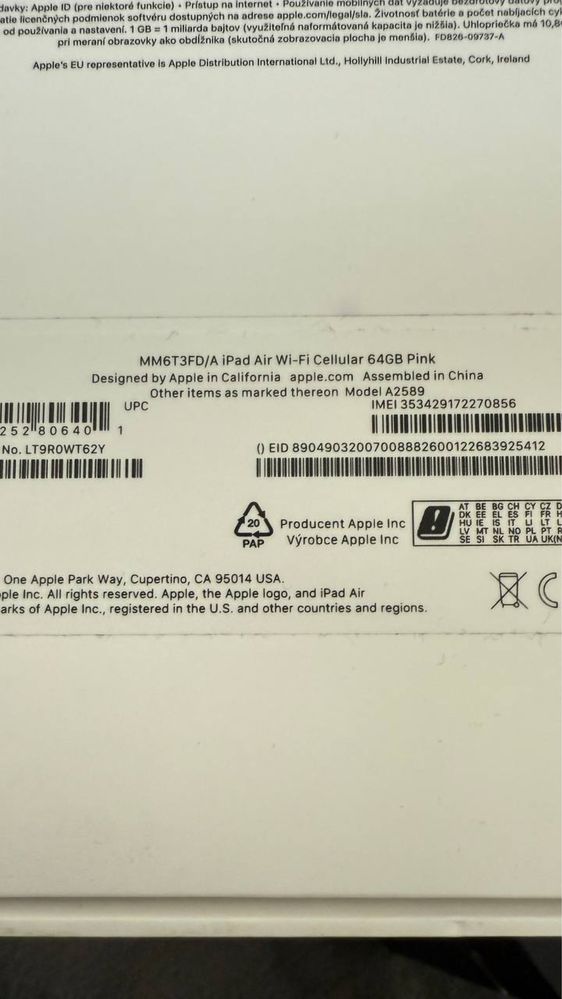 Apple iPad Air (5th generation) M1 64GB WiFi + Cellular - Pink