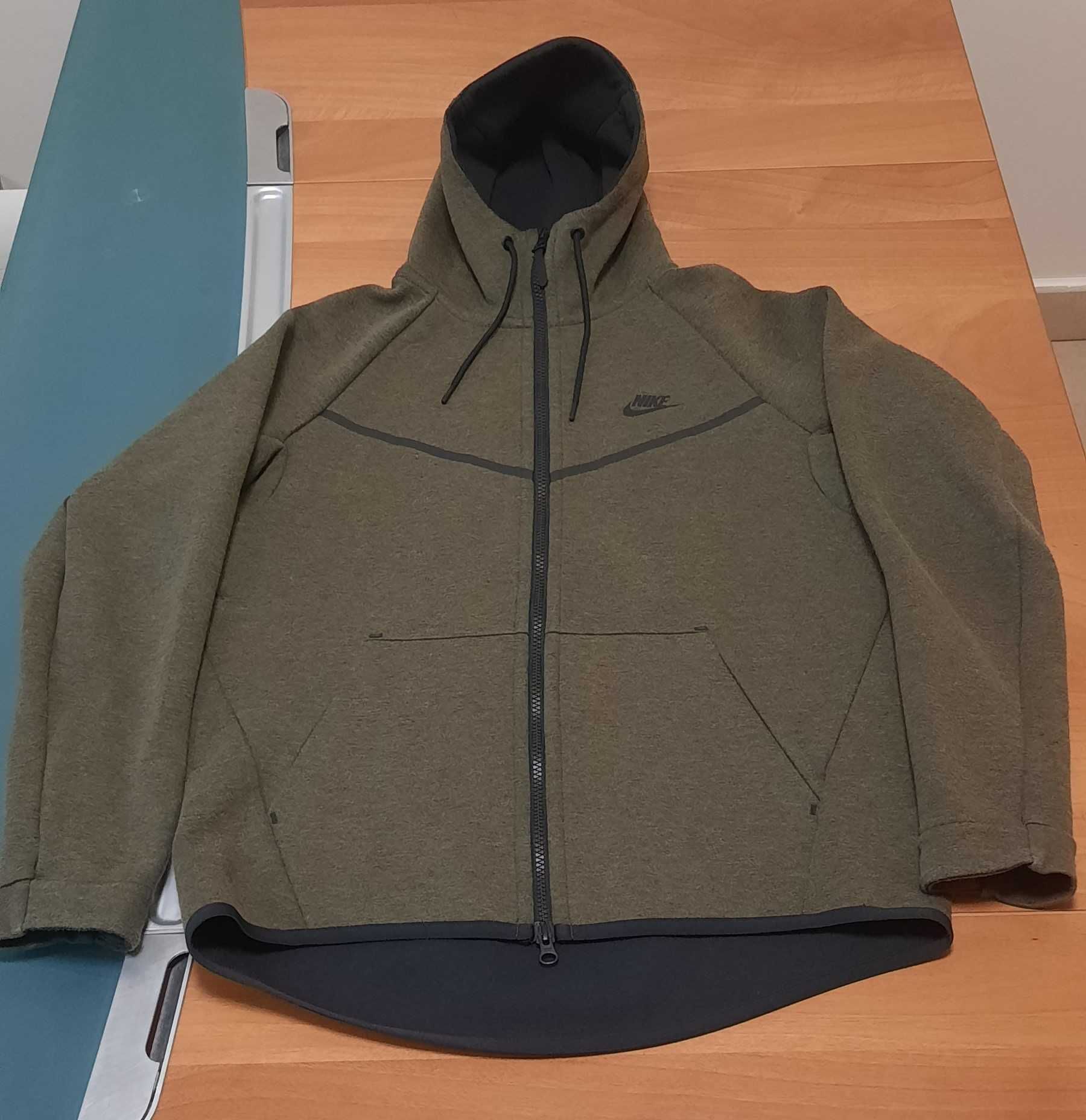 Nike Tch Flc Wr Hoodie Fz Olive-Като Ново