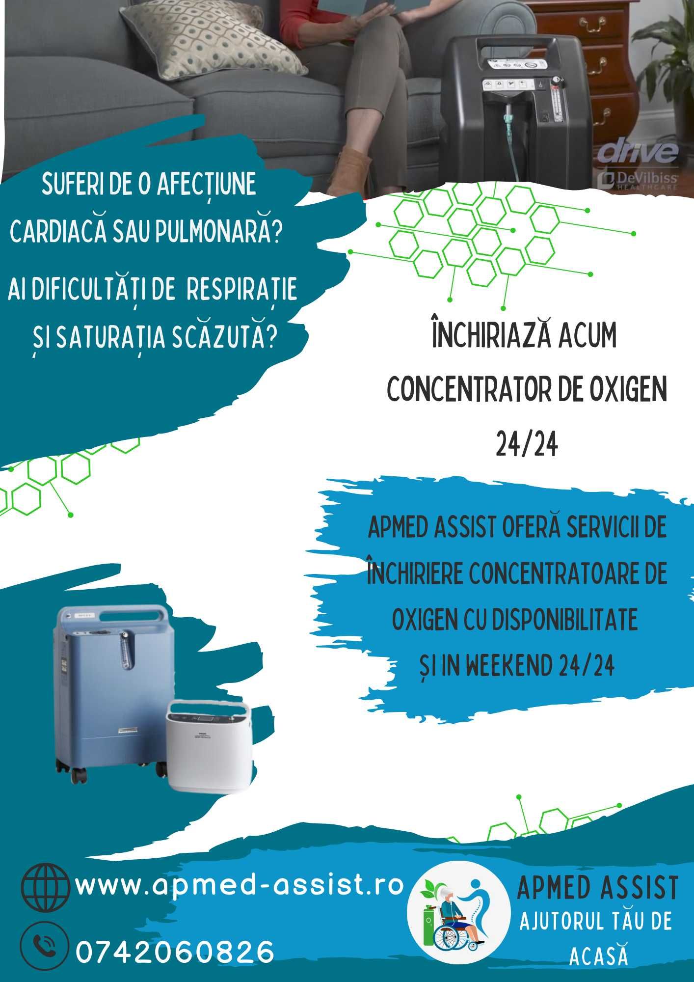 Concentrator oxigen NON STOP regim urgenta 350/sapt