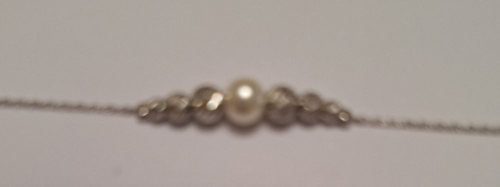 Brățară damă din argint 925,rodiat ,cu perlă albă.