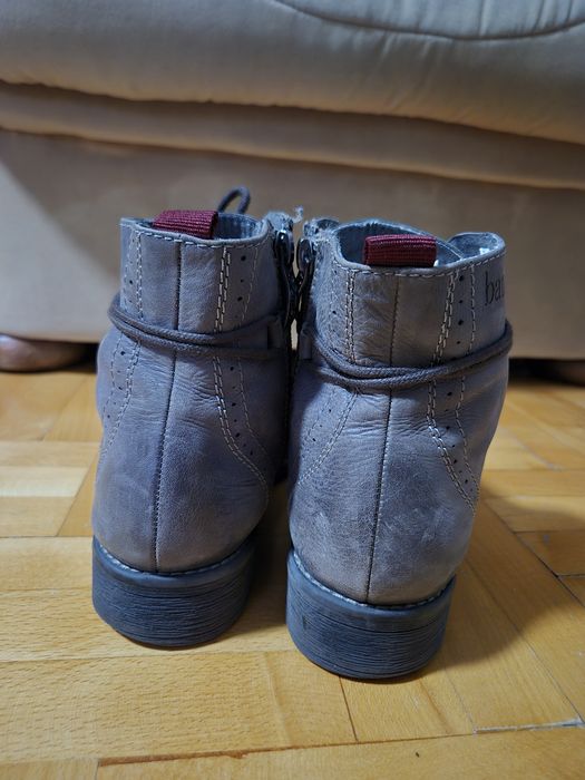 Ghete Bama Piele Naturală, Brogue, Fermoar Lateral, Confort, Damă - 40