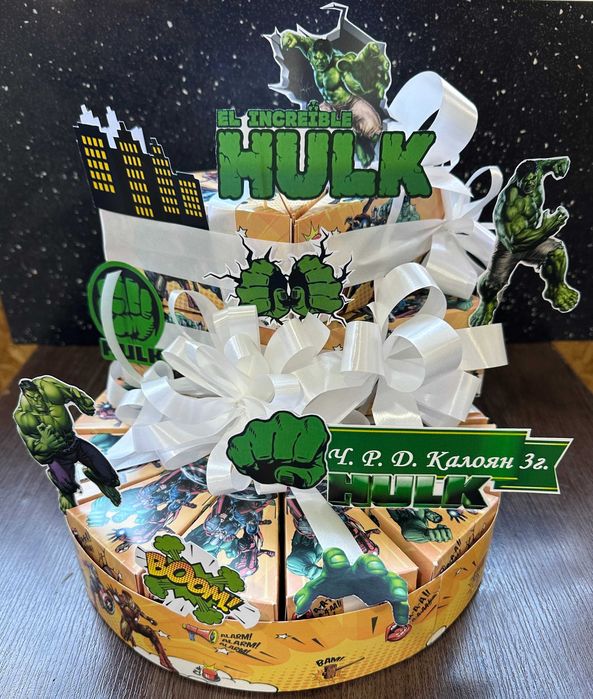 Картонени торти по ваше желание с надпис и топери