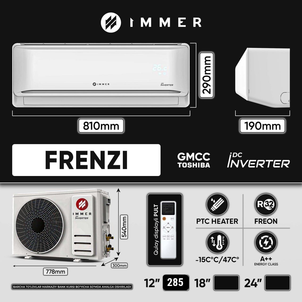 Kanditsioner Immer 12 invertor