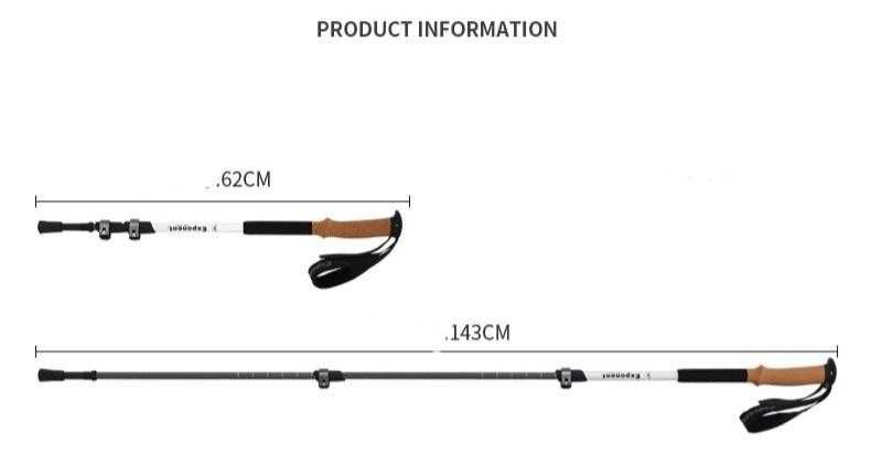 Exponent трекинговые палочки с пробковой ручкой металлические клипсы