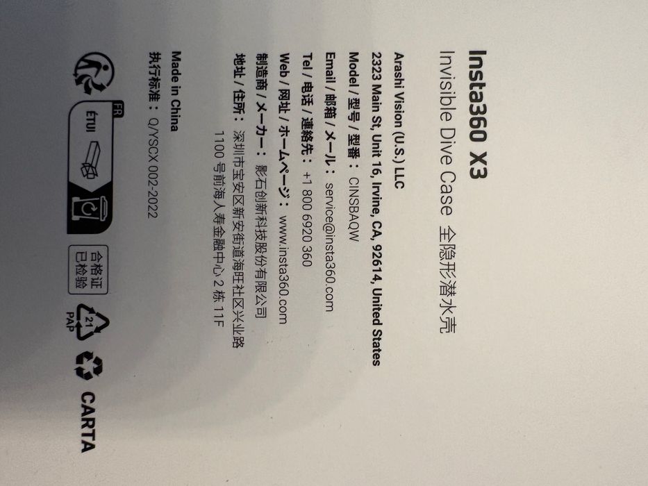 Insta360 x3 - pachet complet + carcasa subacvatica originala