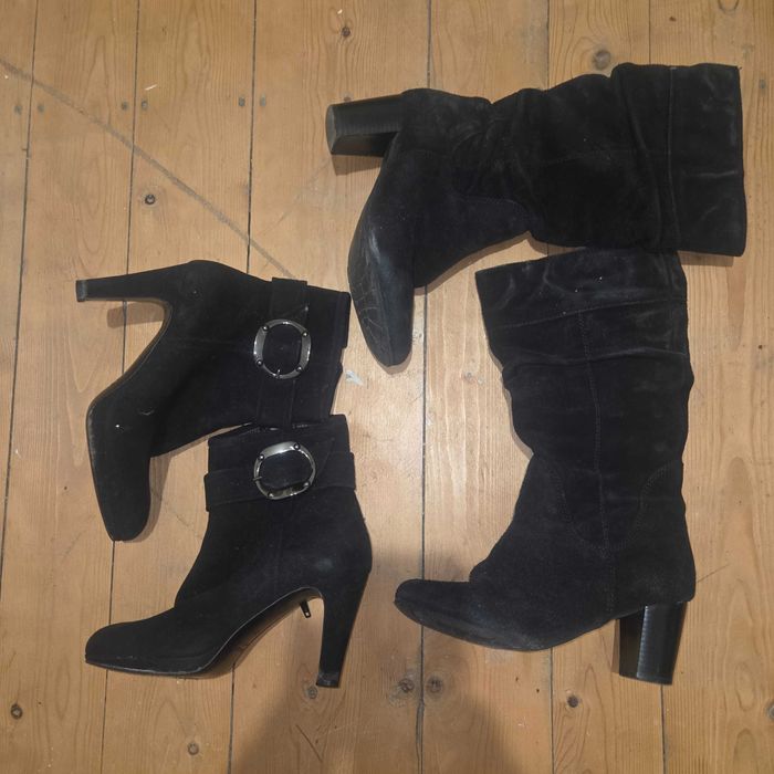 Botine cizme dama din piele întoarsă naturala Rizzoli