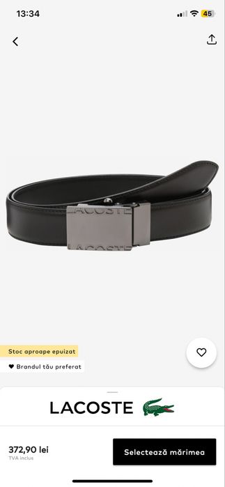 Curea din piele,marca Lacoste