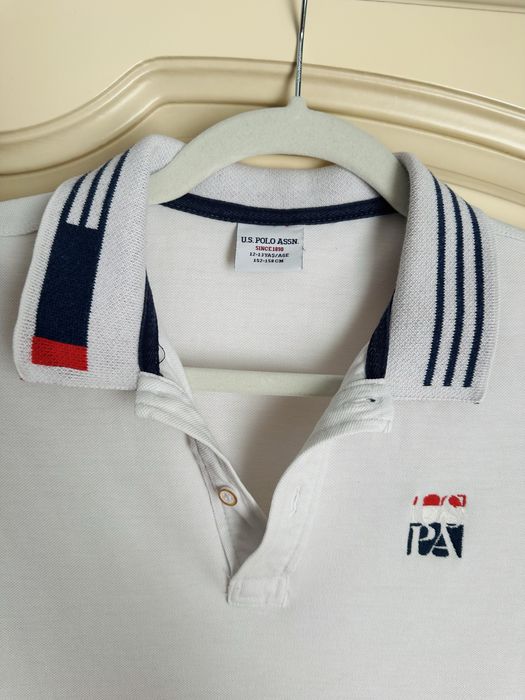 Tricou alb US Polo - marime 12-13 ani (152-158 cm)