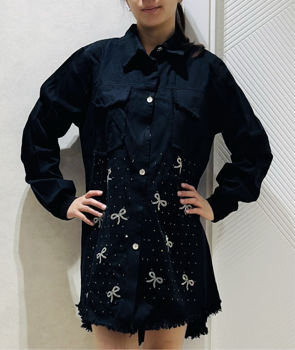 Джинсовая рубашка Китай оверсайз