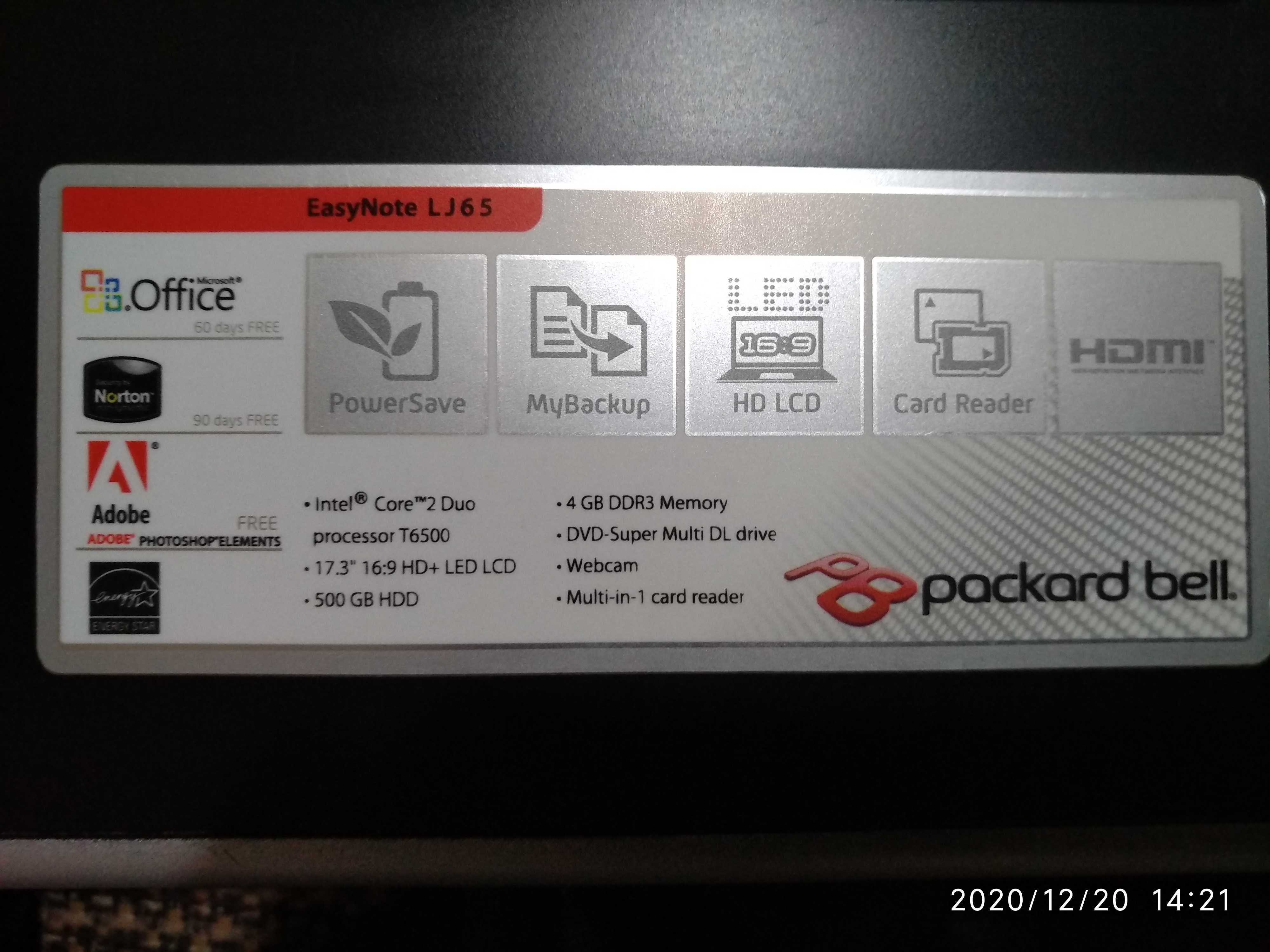 Packard Bell easynote LJ65