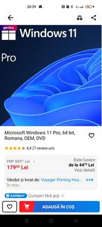 Windows 11 pro pe 64 de biți