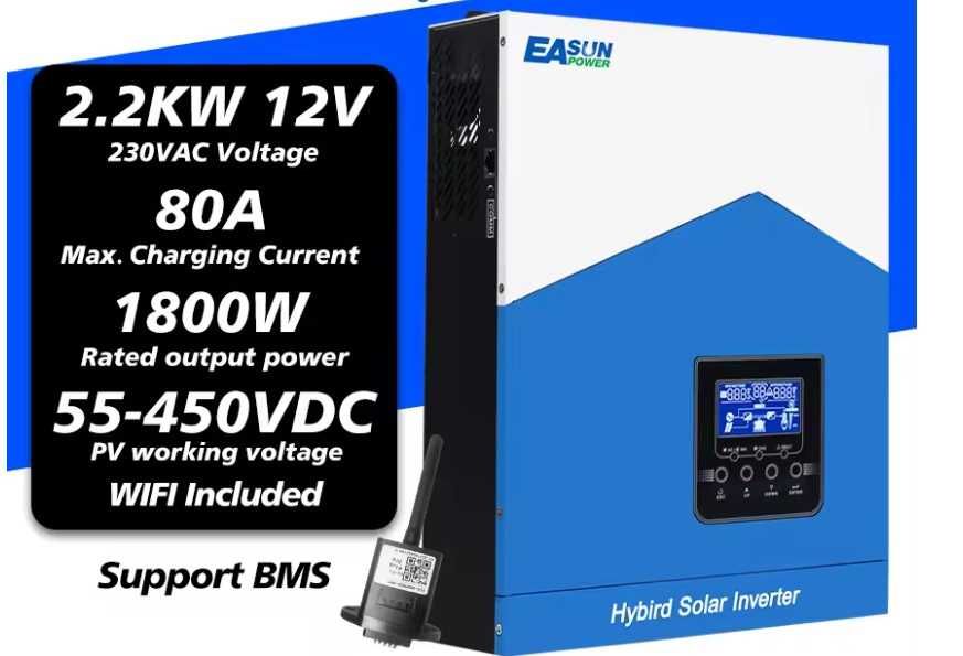 Hybrid Solar Inverter 2.2KW MPPT 80A 12V -220V  with WIFI