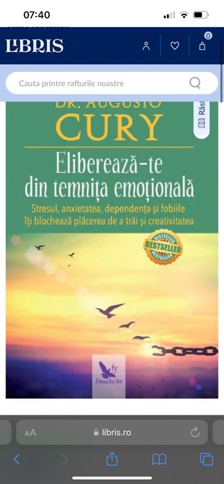 Carte noua Elibereaza-te din temnita emotionala Dr. Augusto Curry