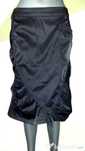 Fusta midi gotica neagra drapata asimetric Maxi lunga neagra crapatura