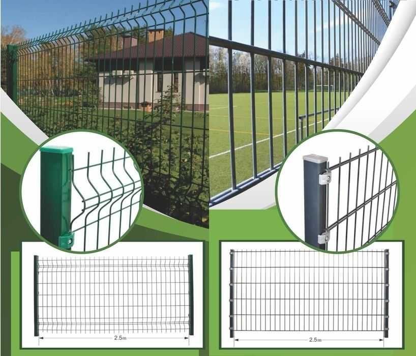 Ограда, оградни пана и оградни колове, зелени и антацит