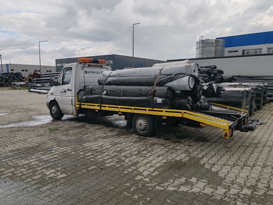 Platformă tractări auto Ba14 – troliu 6T, cauciucuri noi, pregătită