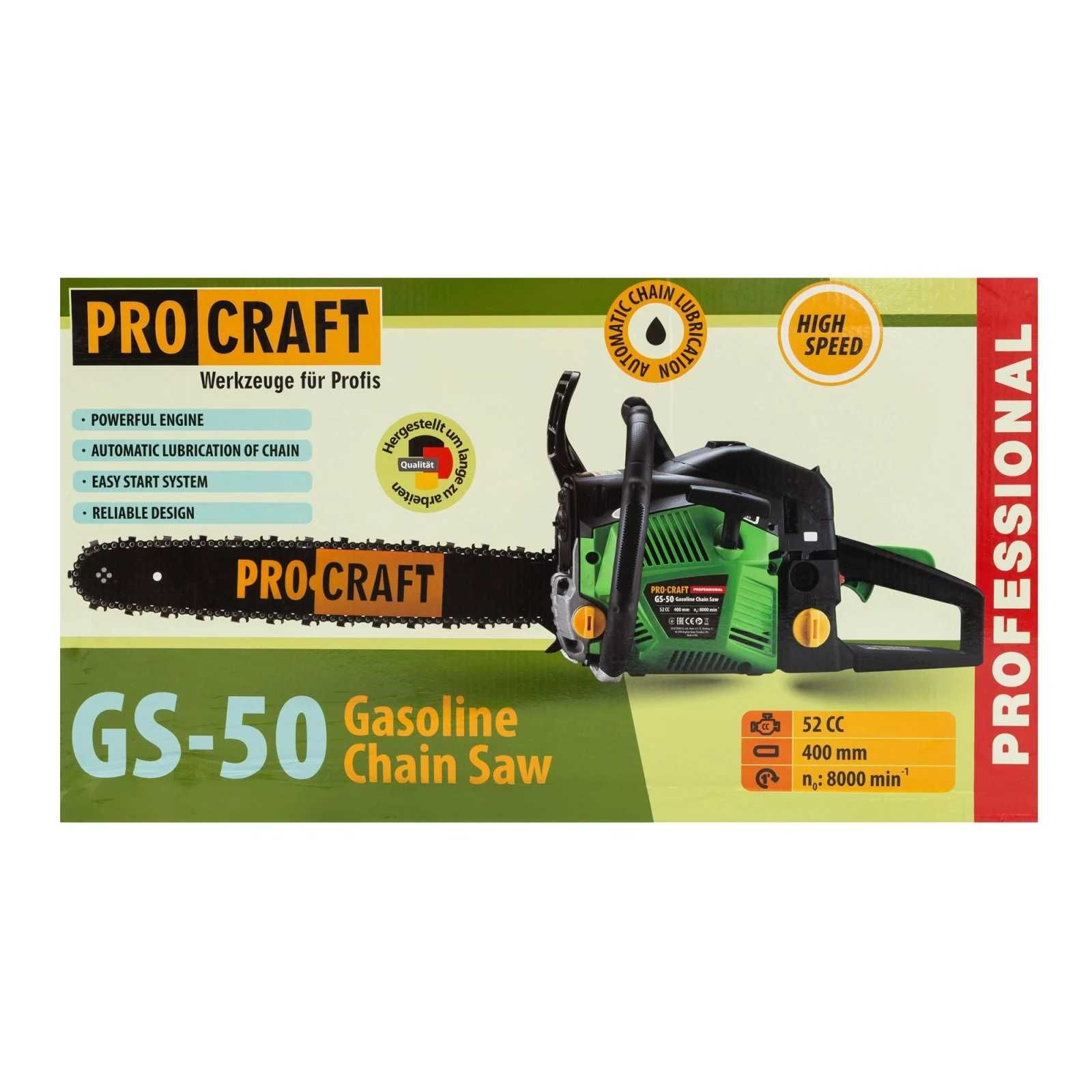 Drujba pe benzina PROCRAFT GS-50 , 2 T, 52 cc, 8000 rpm