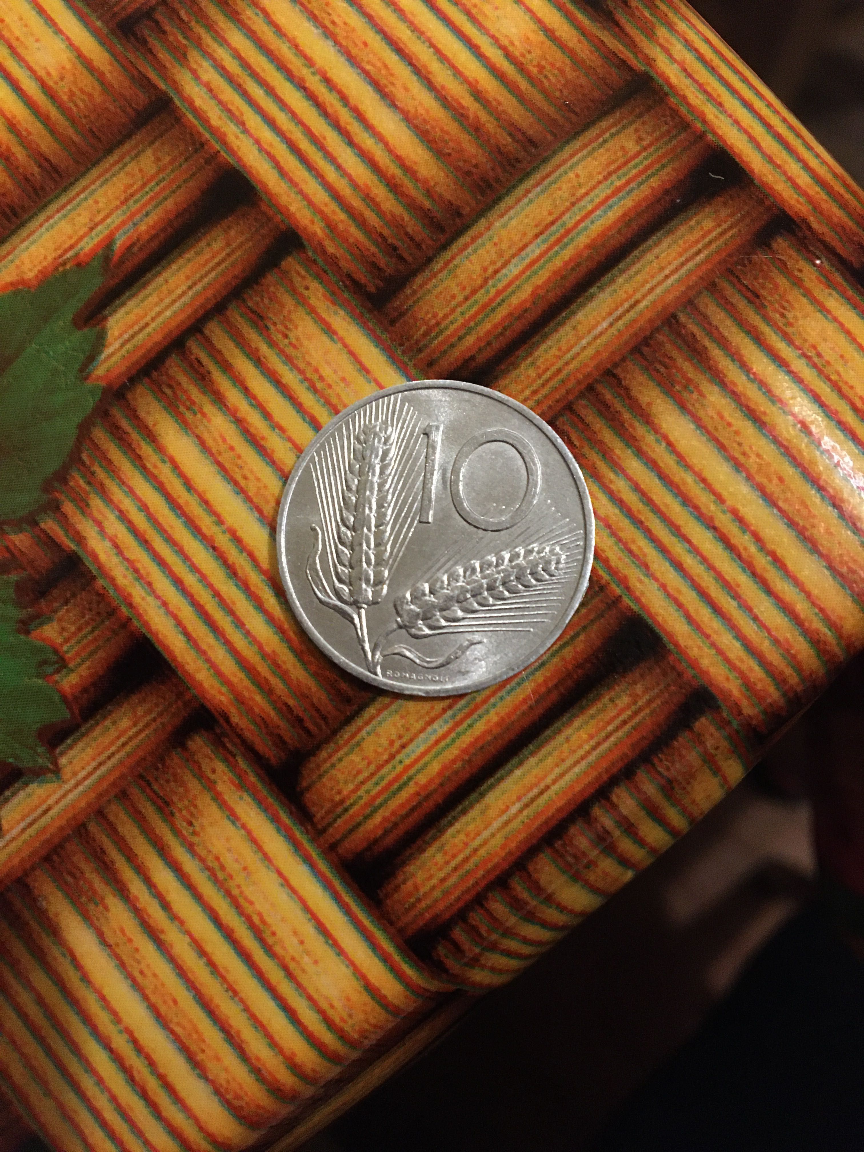 10 lire din Republica Italiana. An 1973