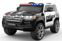 Masinuta electrica de politie, Toyota Land Cruiser 4x4, 12V #white