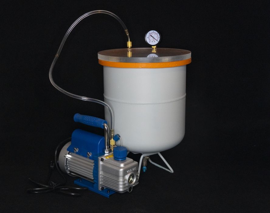 Вакуумная камера и насос дегазатор смеси силикон для форм, полиуретан