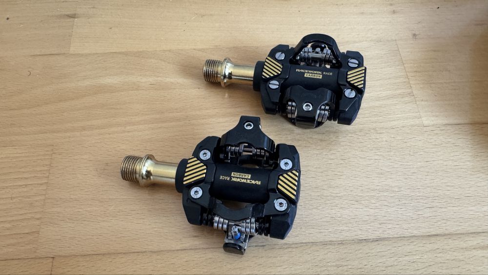 Pedale carbon spd NOI clipless cu adaptor mtb bicicleta gravel sosea