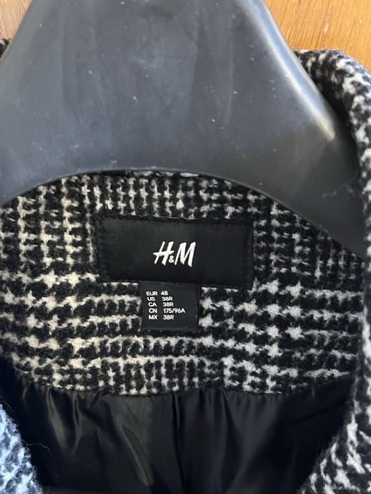 Palton barbati H&M carouri gri-negru
