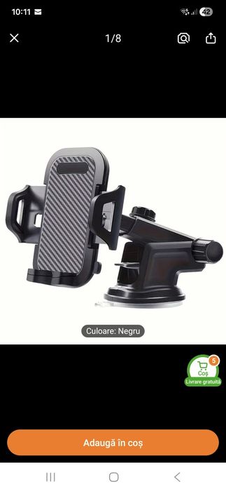 Suport auto orice telefon bord parbriz reglabil carbon