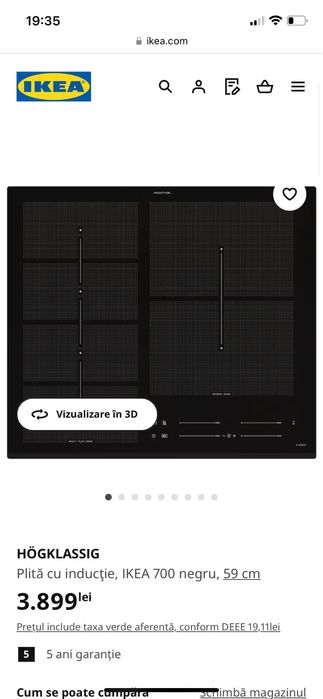 Plita electrica  inductie IKEA HOGKLASSIG