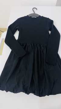 Черное комбинированное платье Zara