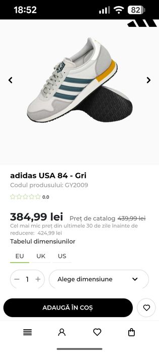 Adidas nou cu eticheta, 42, predare personala Iași