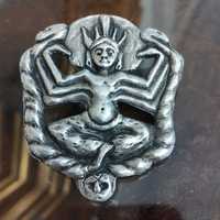 Amuleta protectie din argint pandantiv zeu tribal etnica