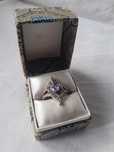 Inel Vintage Argint 925 cu Ametist și Marcasite - Stil Art Deco