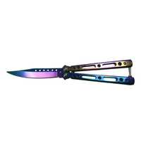 Cutit, Briceag fluture, Balisong, Butterfly 21.5 cm, Rainbow Classic