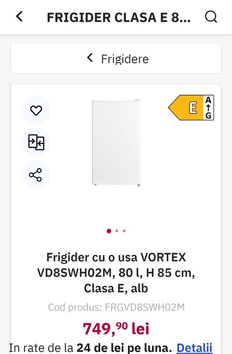 Frigider folosit 6 luni,că nou,in garanție încă 1 an jumătate.