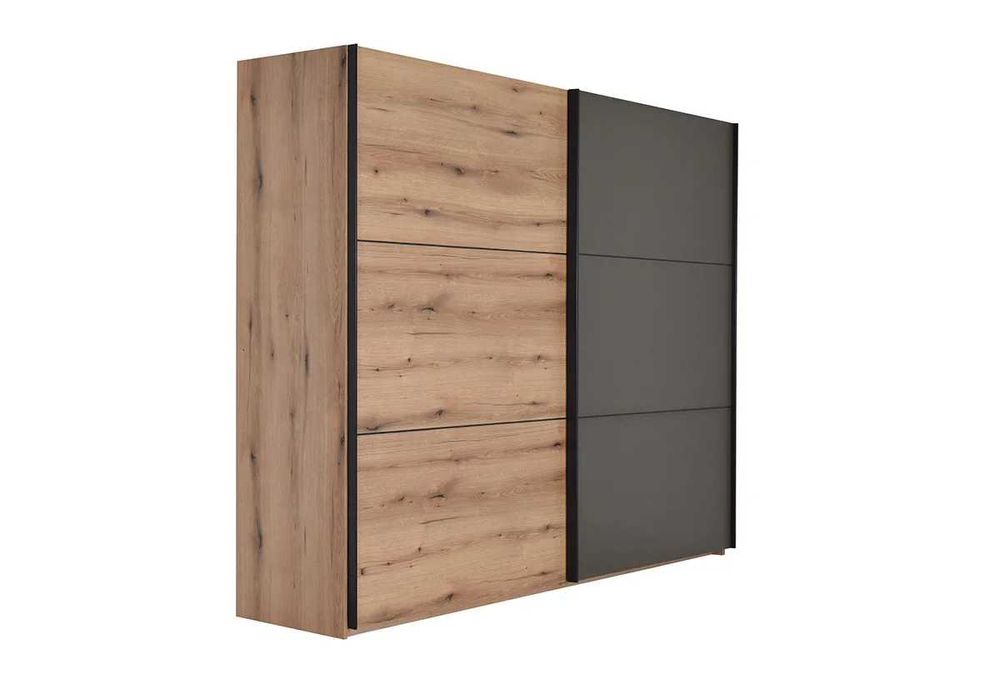 Гардероб с плъзгащи врати - артисан/сиво